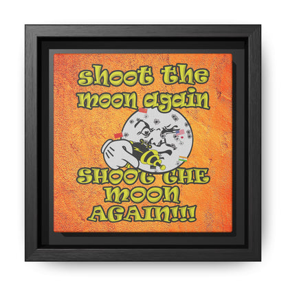 shoot the moon again - framed canvas art (burnt orange)