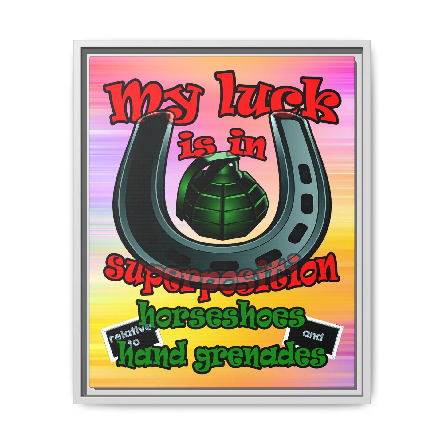 my luck - framed canvas art (color blur)