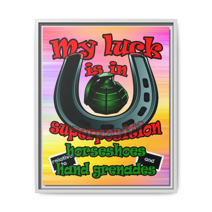 my luck - framed canvas art (color blur)