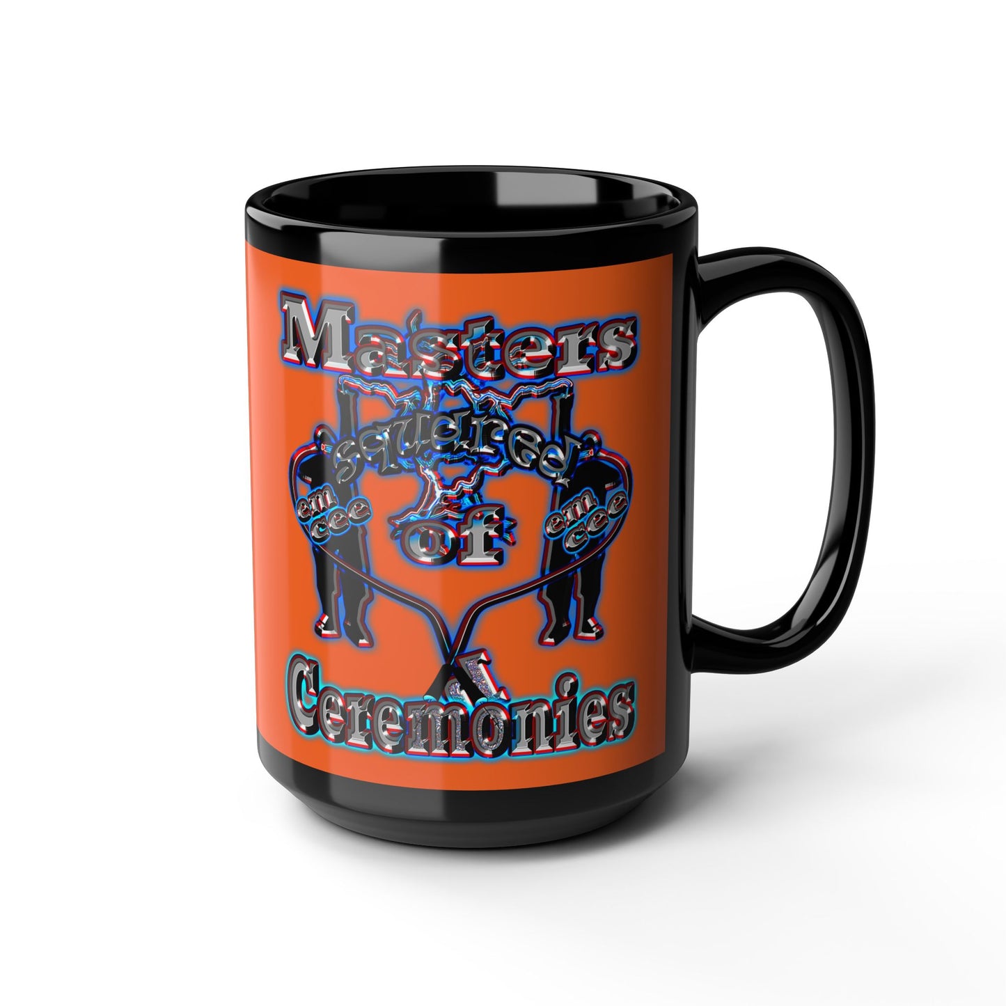 em cee squared - Black Mug (orange)