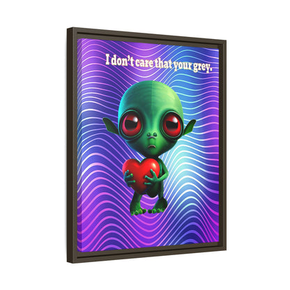 I don't care that your grey - framed canvas art (purple wave)