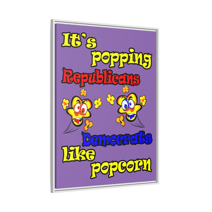 popping like popcorn - framed canvas art (light purple)