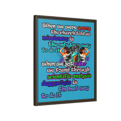 doggystyle - framed canvas art (turquoise)