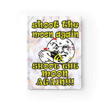 shoot the moon again - journal-blank (white marble)