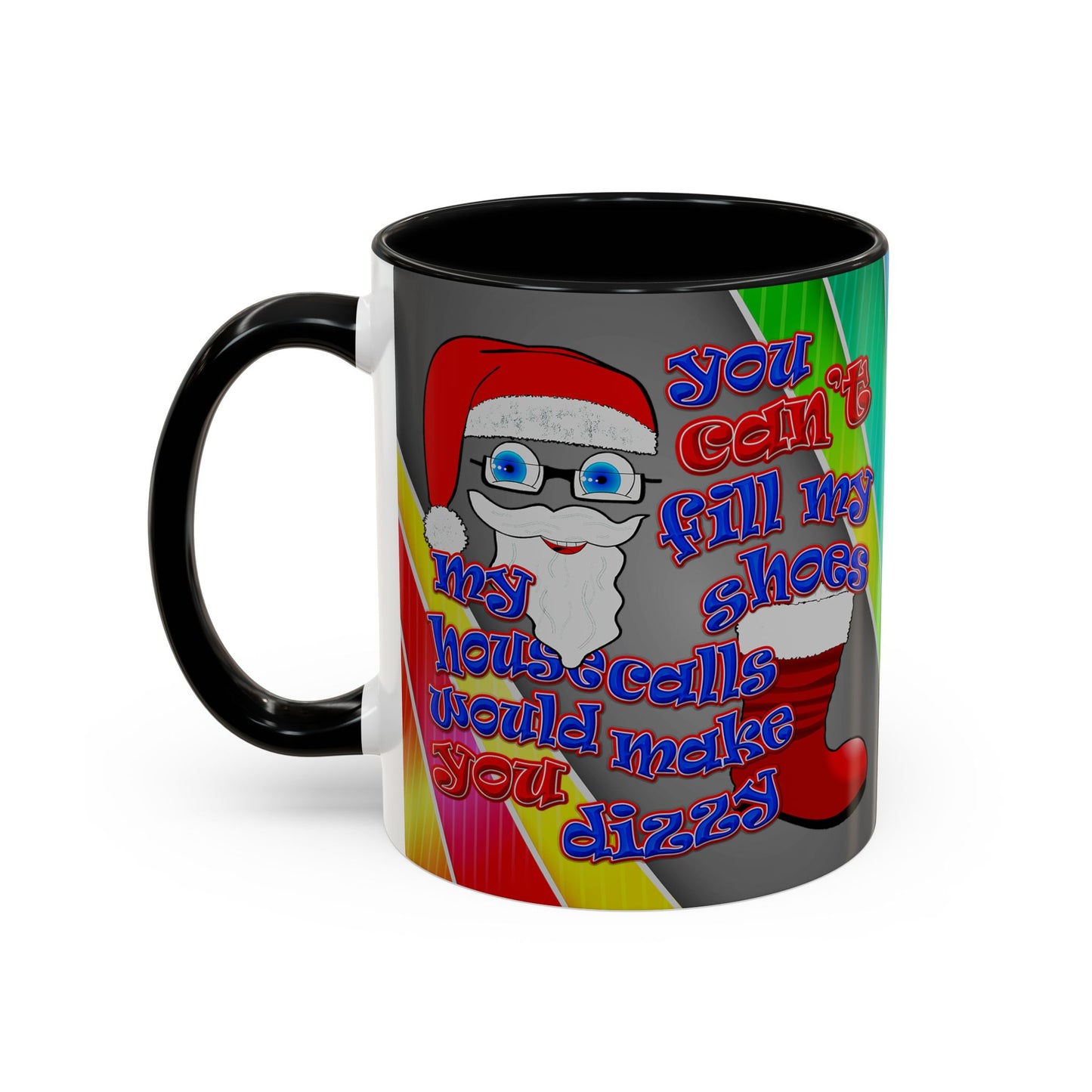 santa's shoes - Accent Mug (rainbow split)