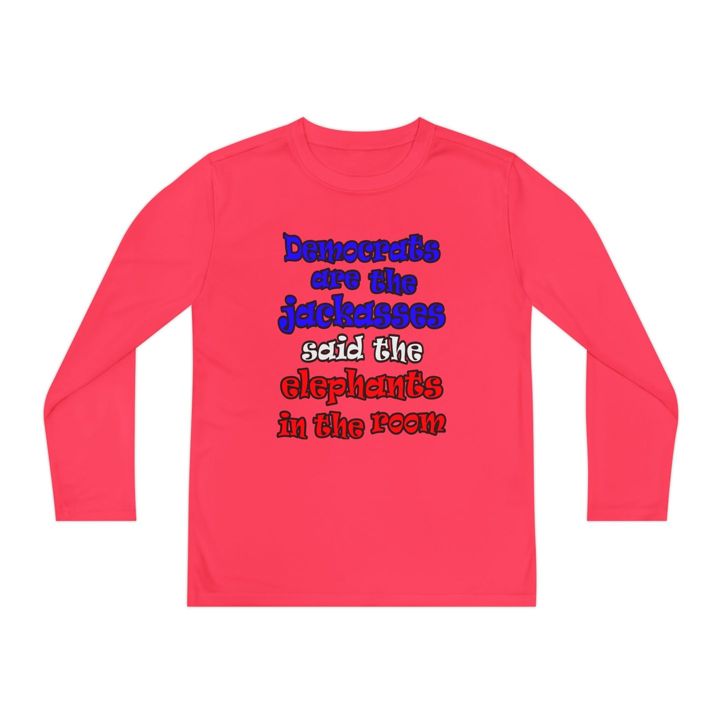 donkeys and elephants - Youth Long Sleeve Competitor Tee