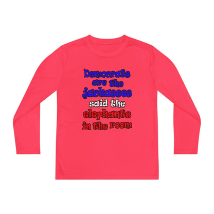 donkeys and elephants - Youth Long Sleeve Competitor Tee