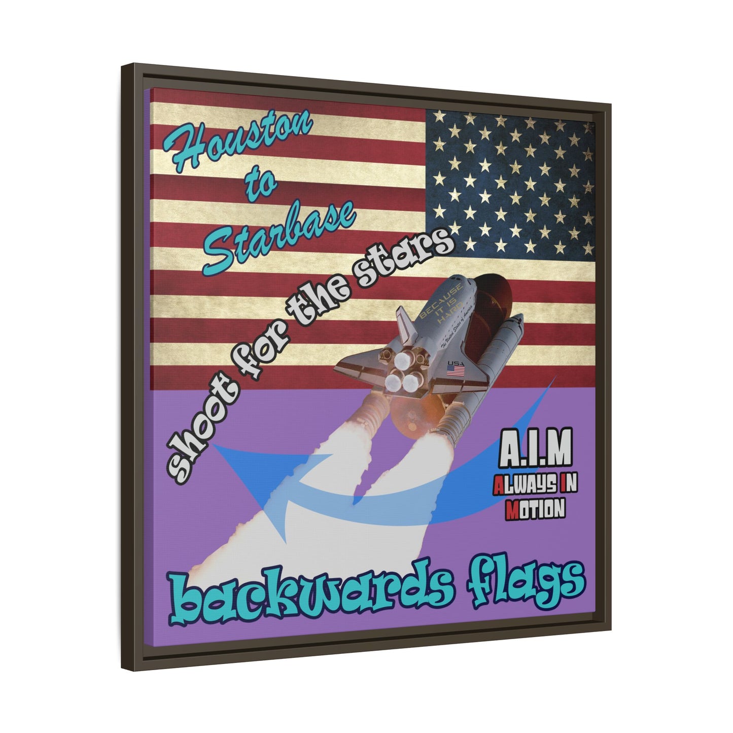 shoot for the stars - framed canvas art (light purple)