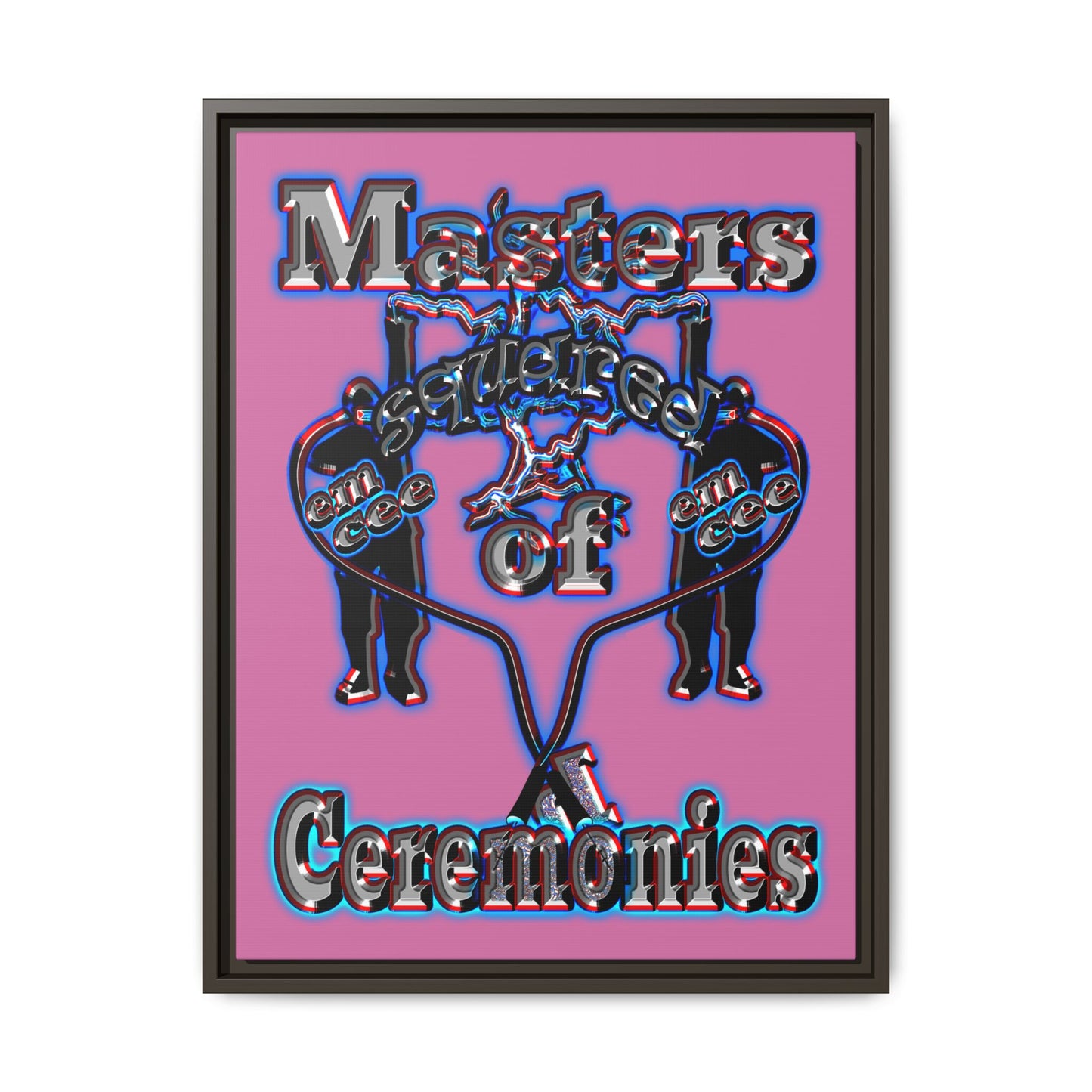 em cee squared - framed canvas art (light pink)