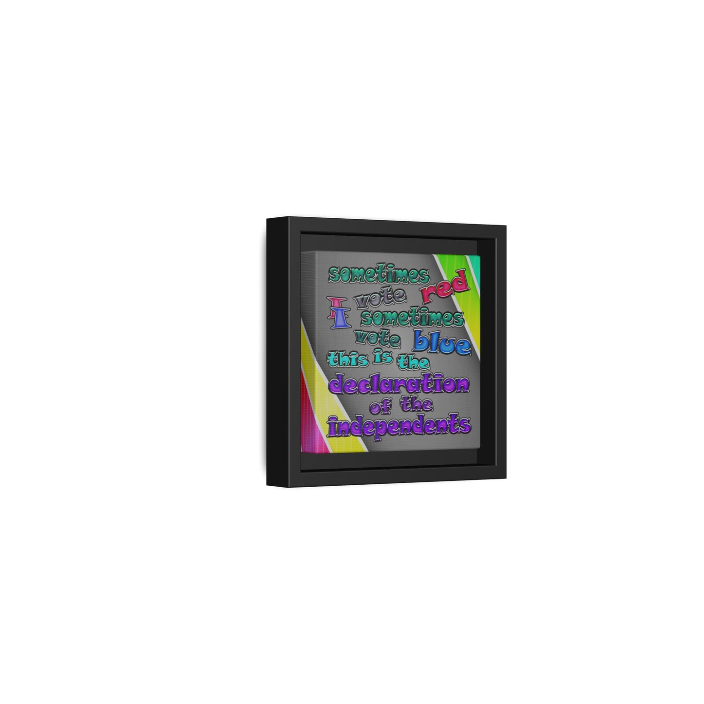 declaration of the independents - framed canvas art (rainbow split)