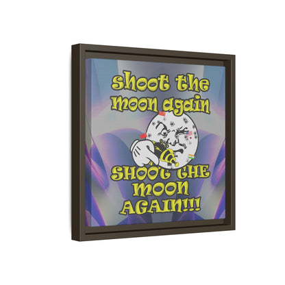 shoot the moon again - framed canvas art (grey-pink wave)