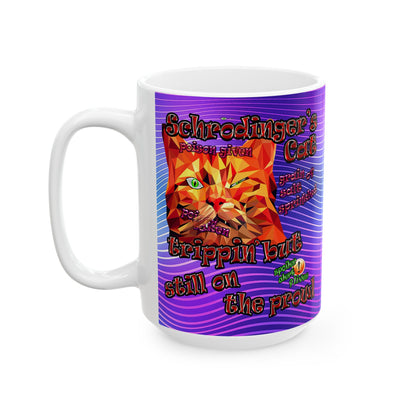 schrodinger's cat - White Mug (purple wave)