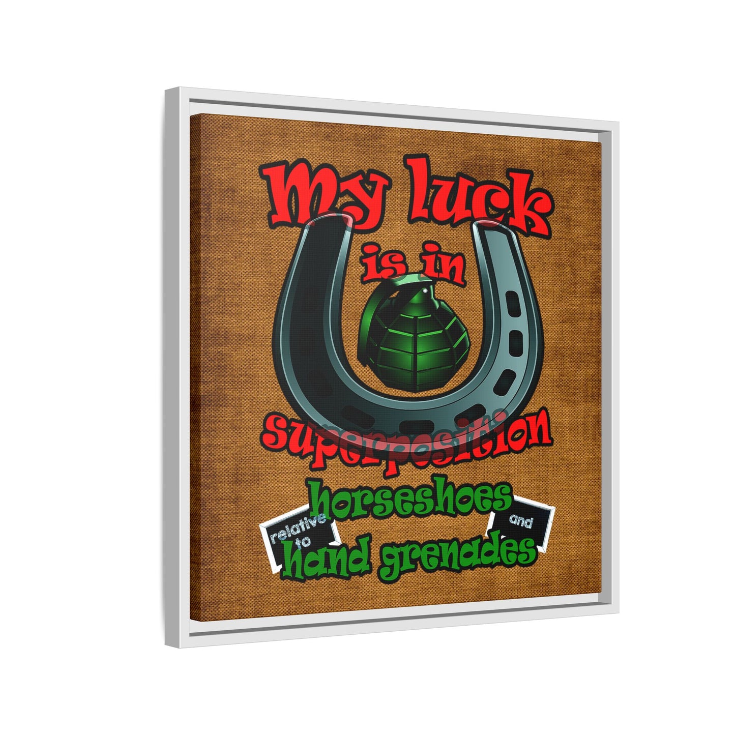 my luck - framed canvas art (brown papyrus)
