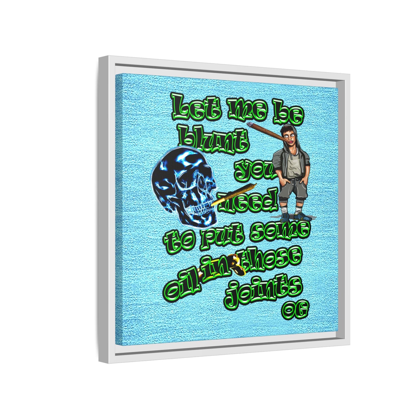 og - framed canvas art (faded blue)