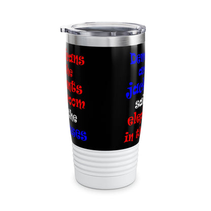 donkeys and elephants - Ringneck Tumbler, 20oz (black)