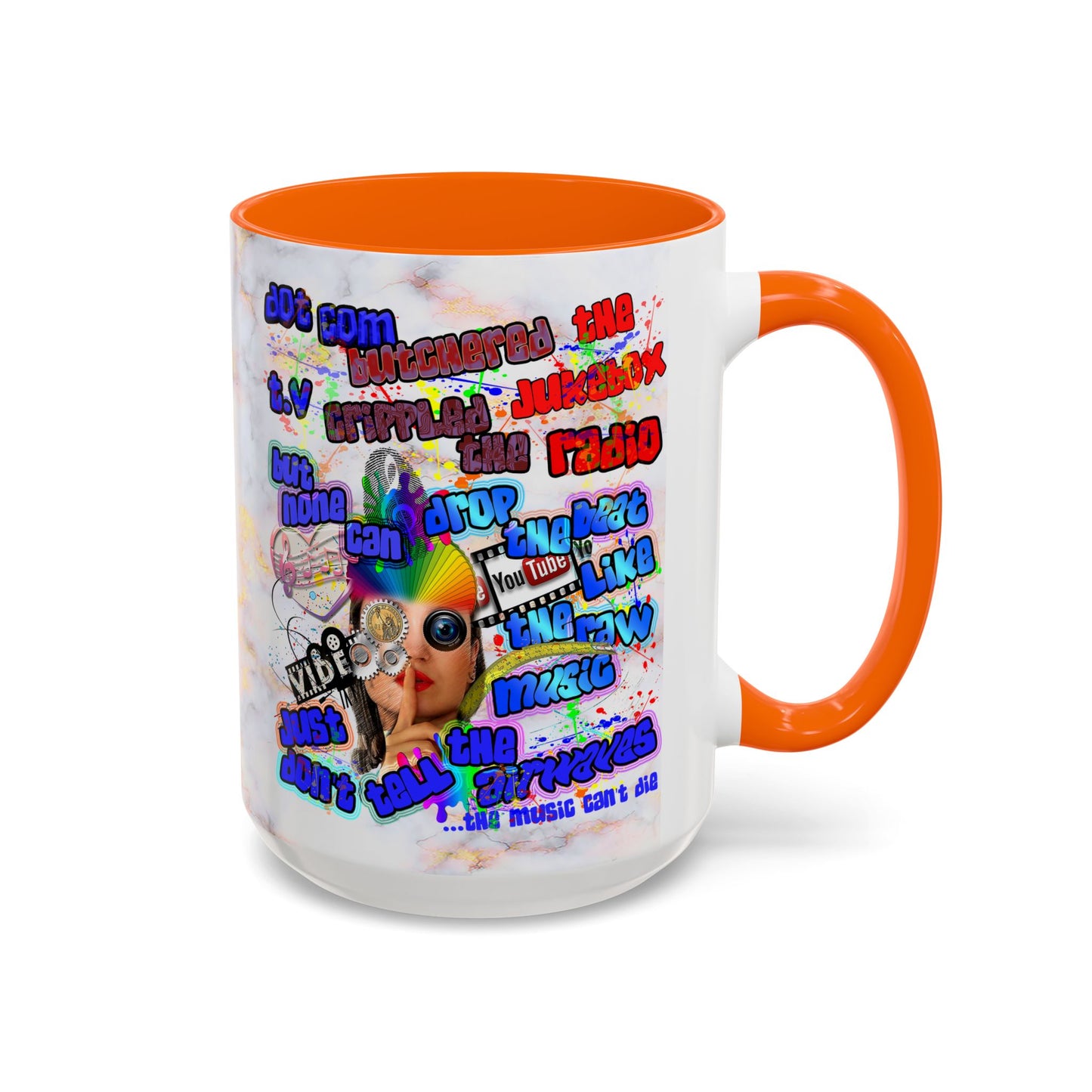 drop the beat - Accent Mug (white marble)