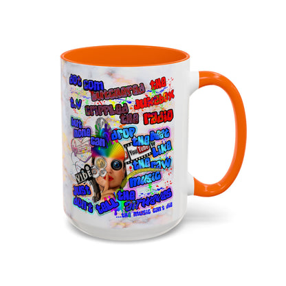 drop the beat - Accent Mug (white marble)