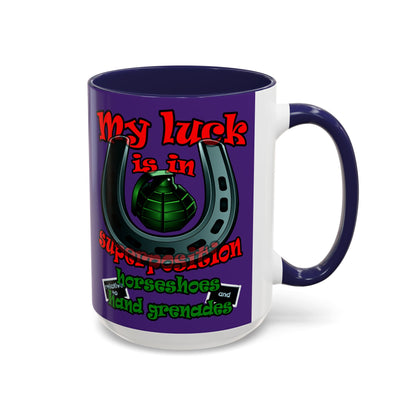 my luck - Accent Mug (purple)