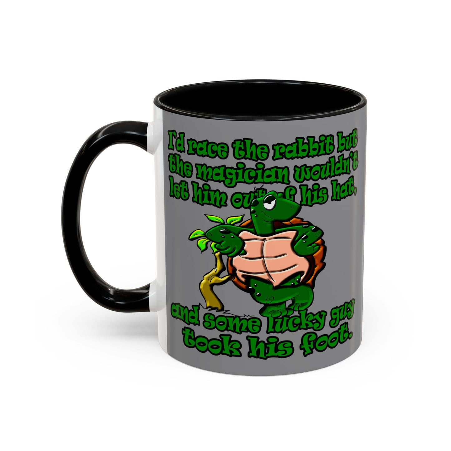 turtle race - Accent Mug (grey)
