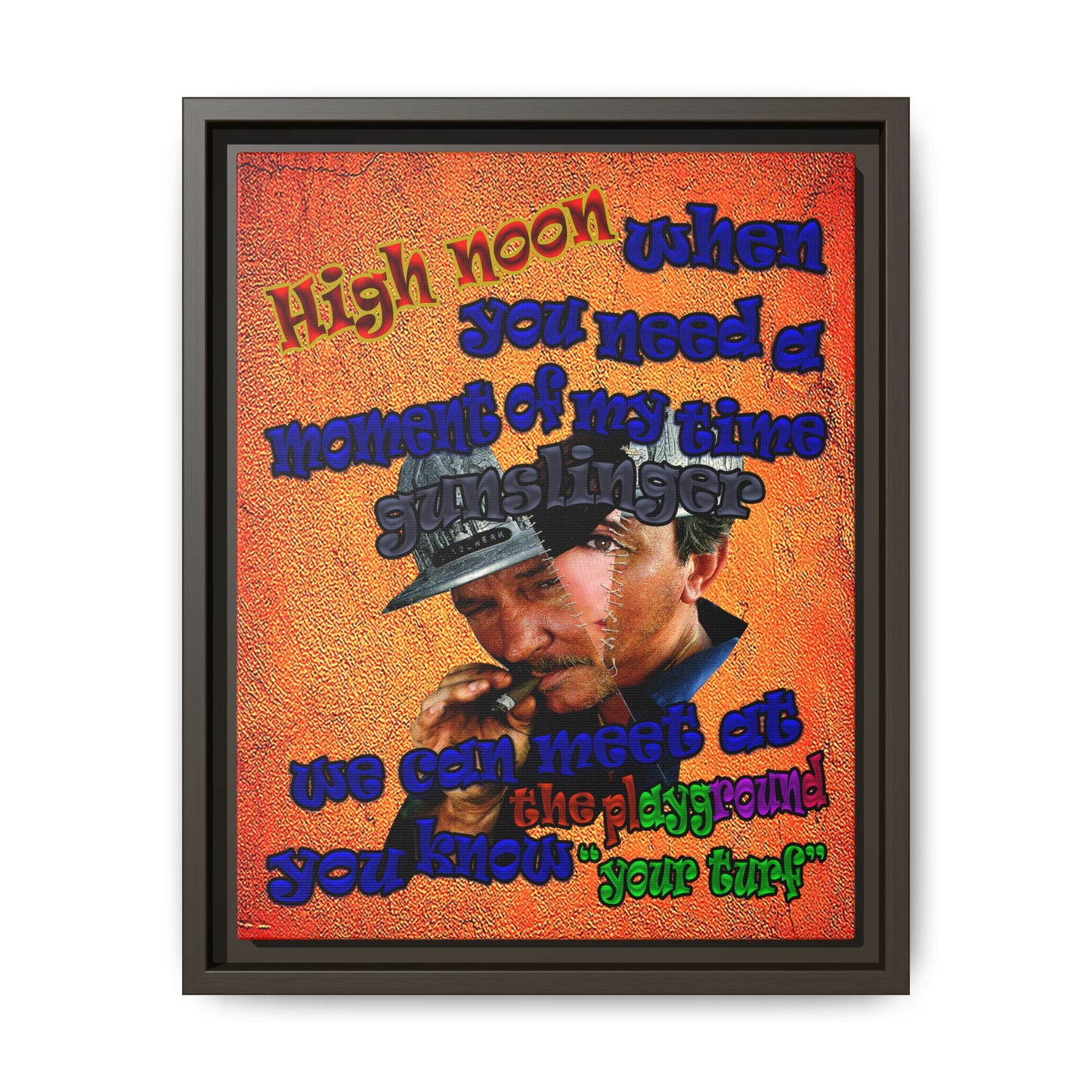 high noon - framed canvas art (burnt orange)