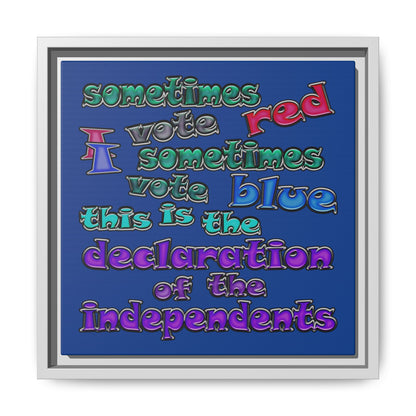 declaration of the independents - framed canvas art (dark blue)