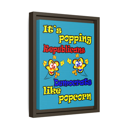 popping like popcorn - framed canvas art (turquoise)