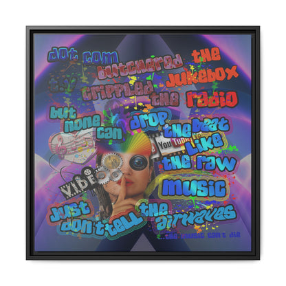drop the beat - framed canvas art (grey-pink wave)