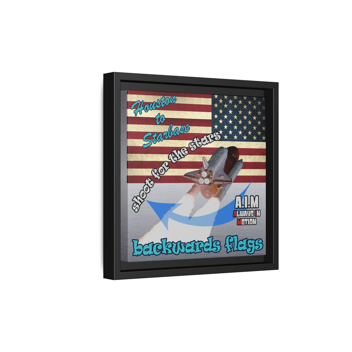 shoot for the stars - framed canvas art (brushed nickel)