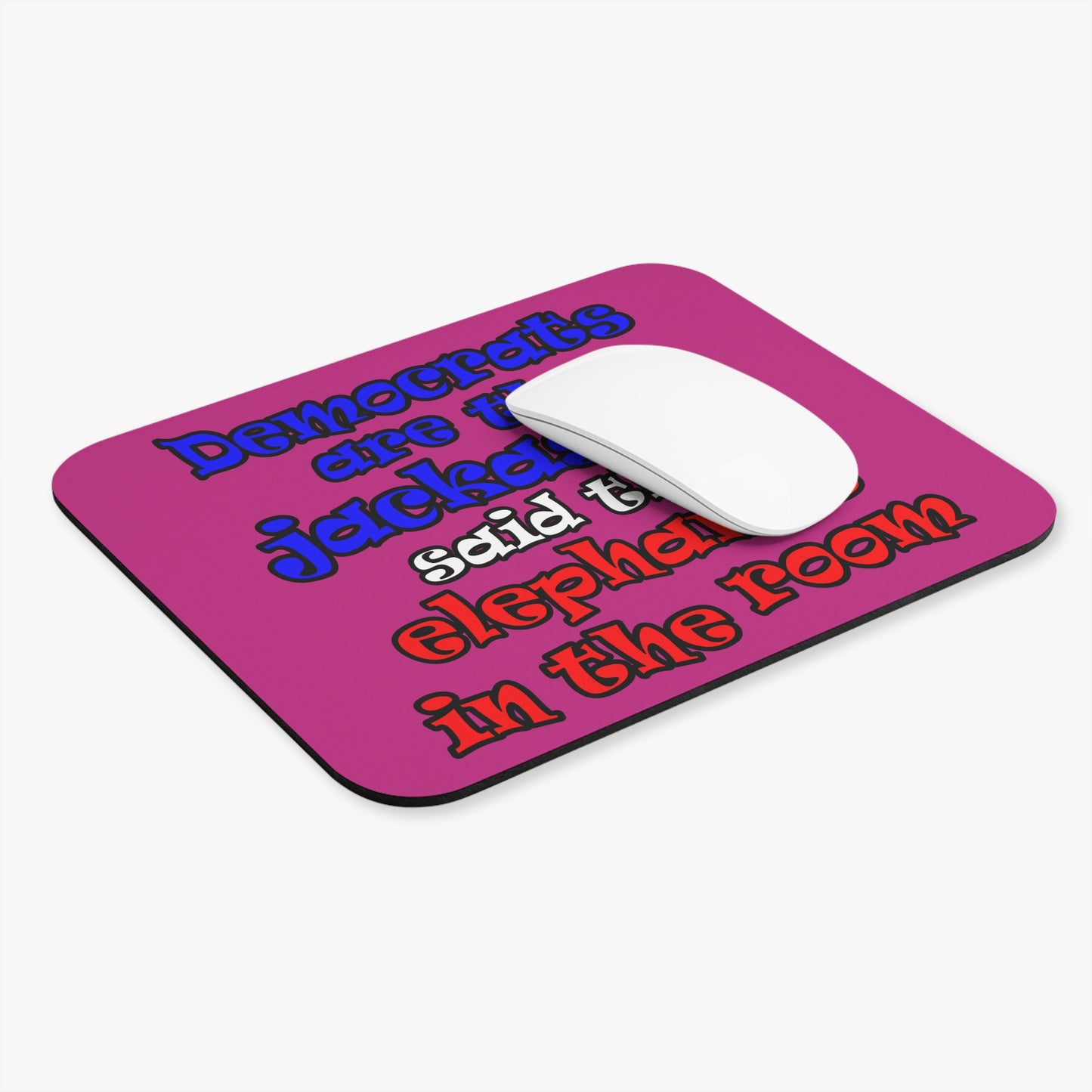 donkeys and elephants - Mouse Pad (Rectangle) (pink)