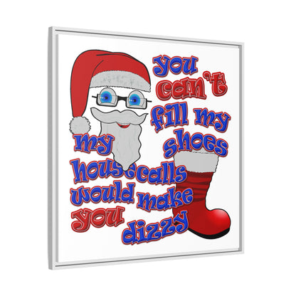 santa's shoes - framed canvas art (white)
