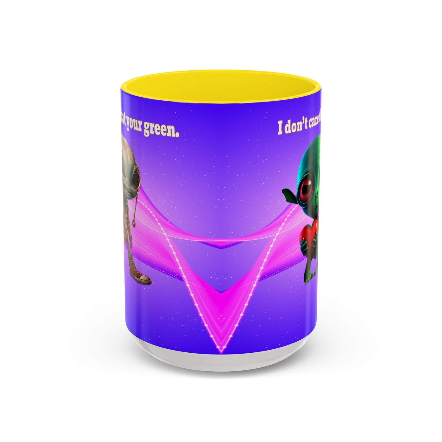 I don't care that your grey - Accent Mug (purple-pink wave)