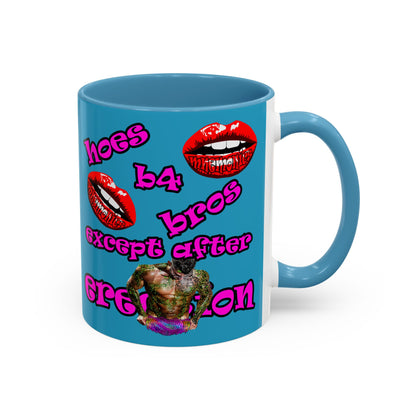 hoes b4 bros - Accent Mug (turquoise)