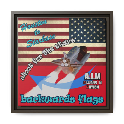 shoot for the stars - framed canvas art (dark red)