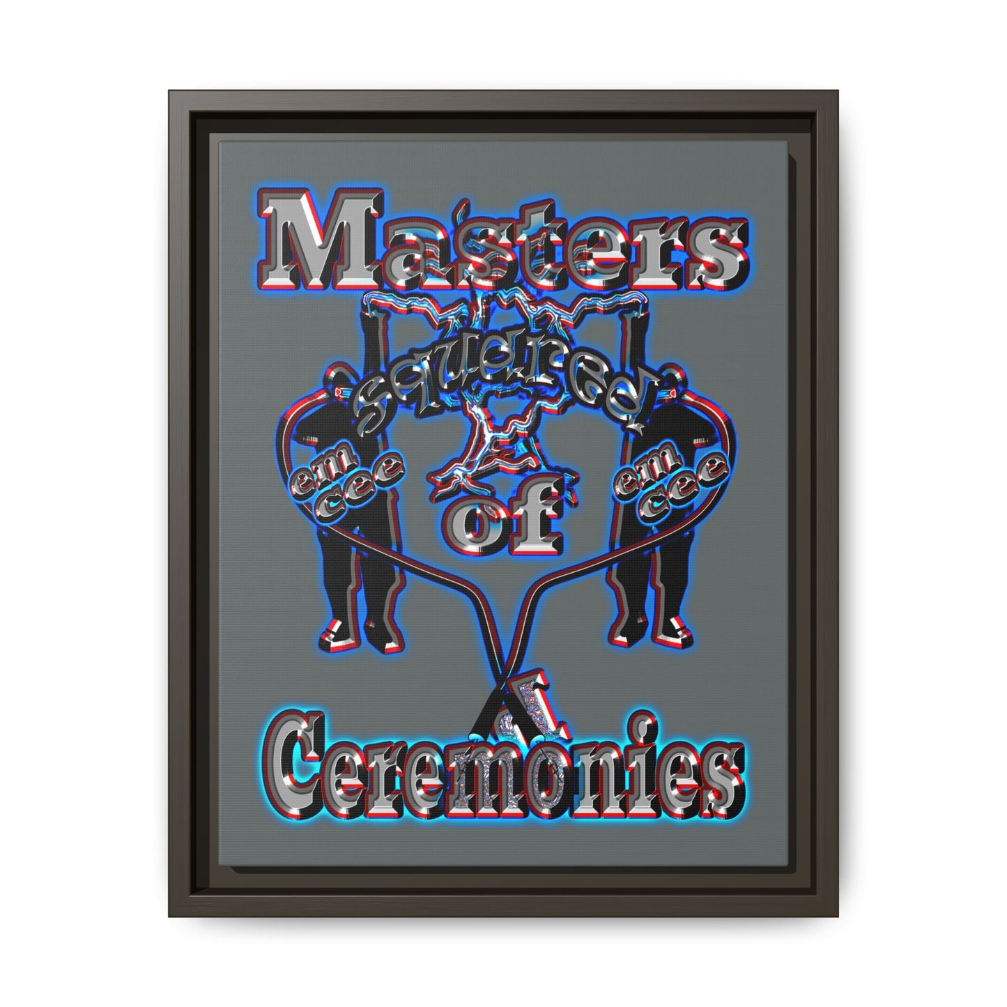 em cee squared - framed canvas art (dark grey)