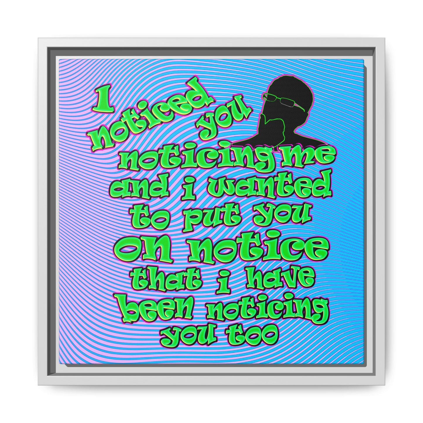 noticed you noticing - framed canvas art (light blue-purple wave)