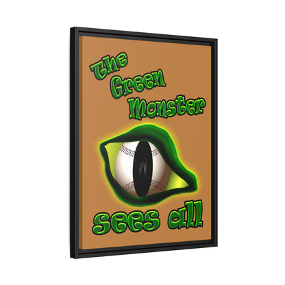 green monster - framed canvas art (light brown)