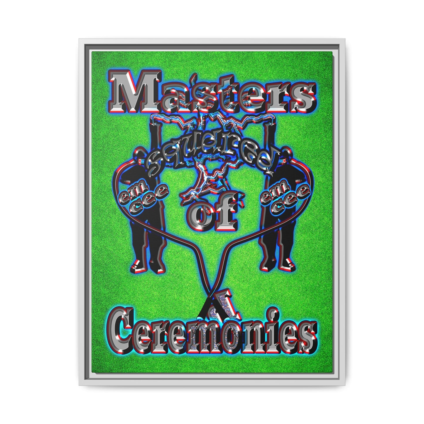 em cee squared - framed canvas art (green turf)