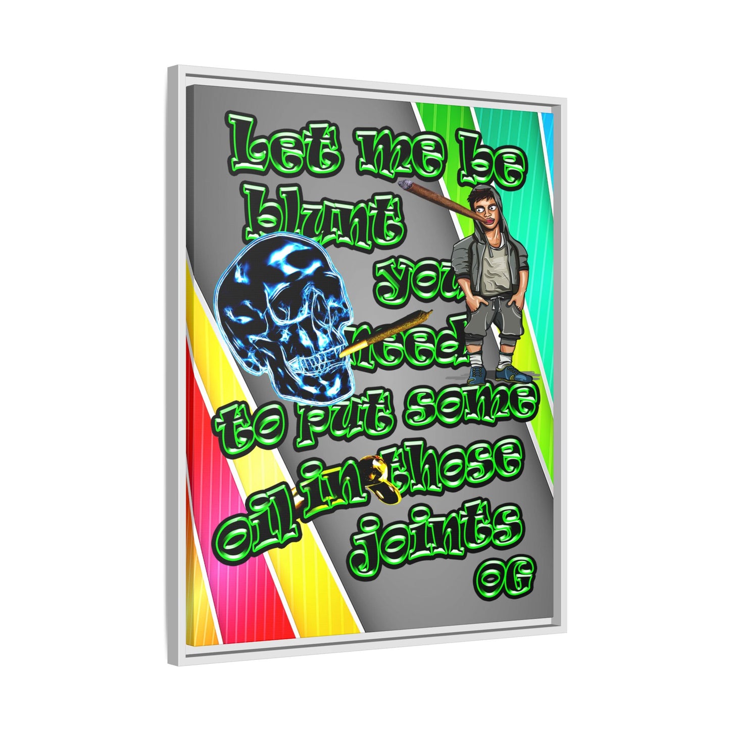 og - framed canvas art (rainbow split)