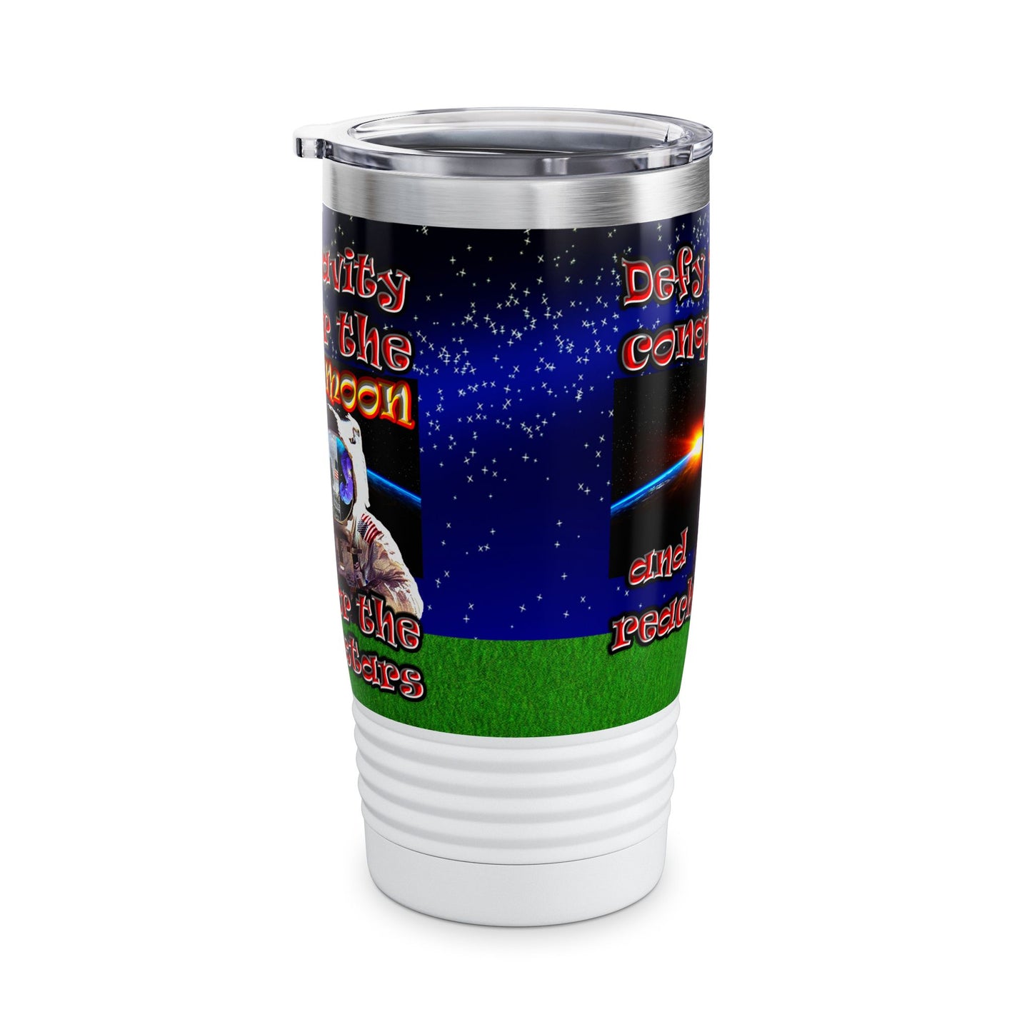 defy conquer reach - Ringneck Tumbler, 20oz ('snoops' background)