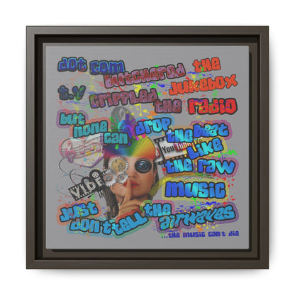 drop the beat - framed canvas art (grey)
