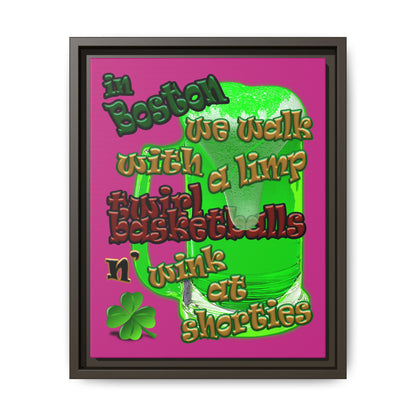 celtics logo - framed canvas art (pink)
