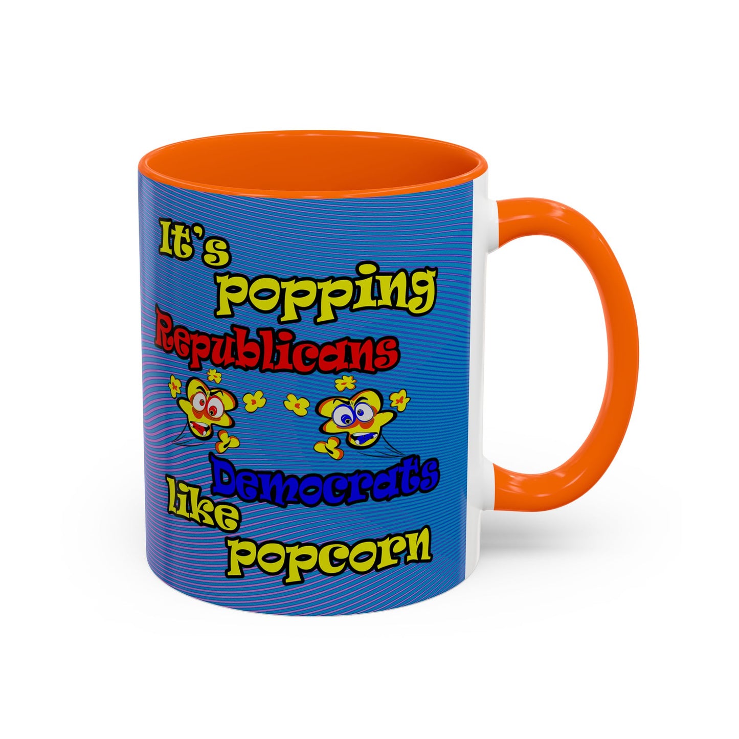 popping like popcorn - Accent Mug (light blue-purple wave)