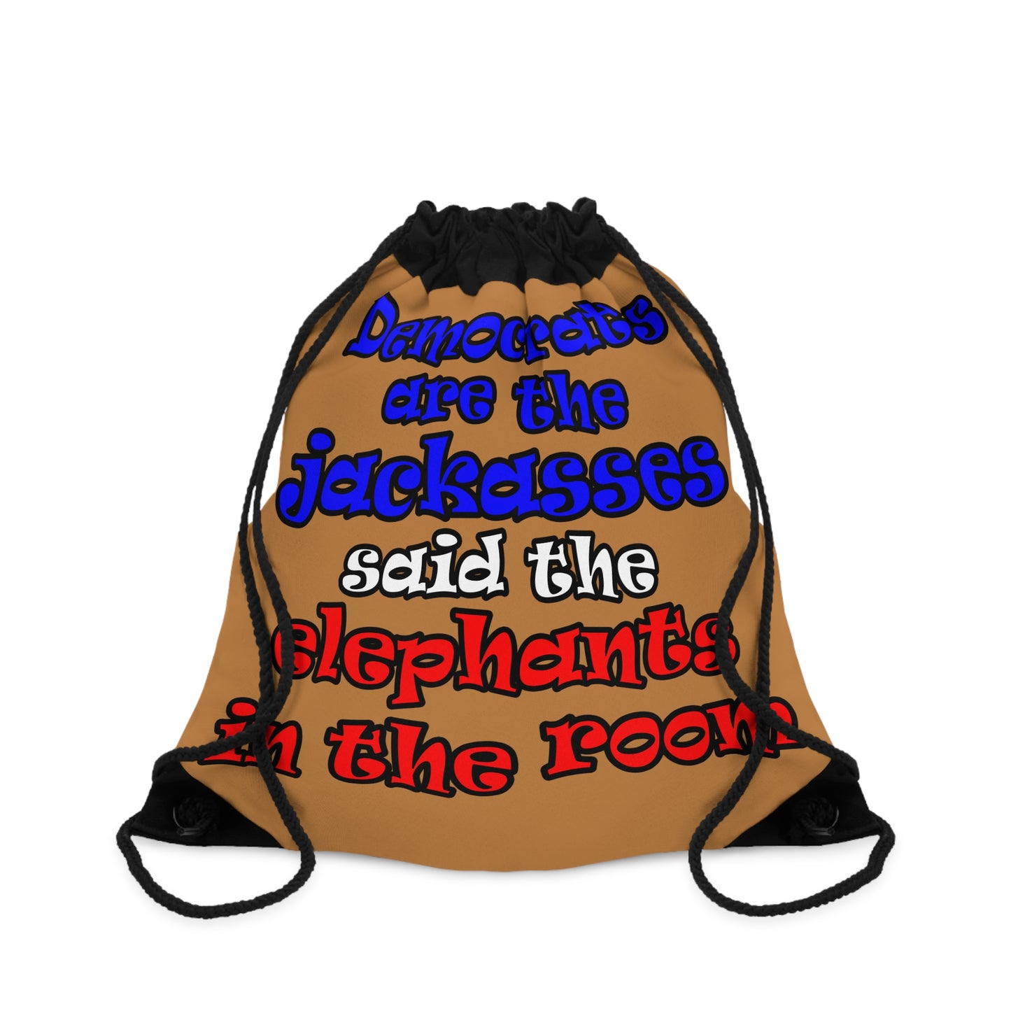 donkeys and elephants - Drawstring Bag (light brown)