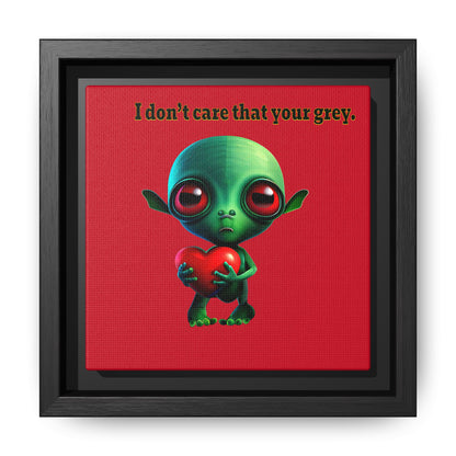 I don't care that your grey - framed canvas art (dark red)