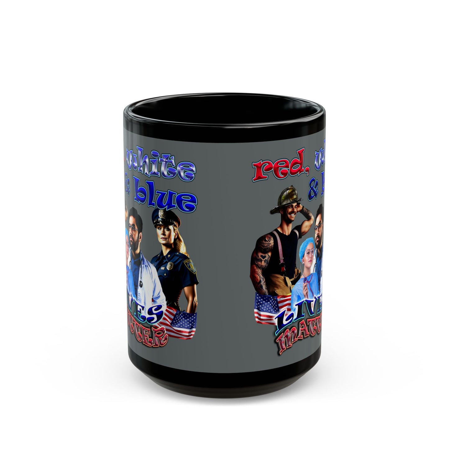 rw&b lives matter - Black Mug (dark grey)