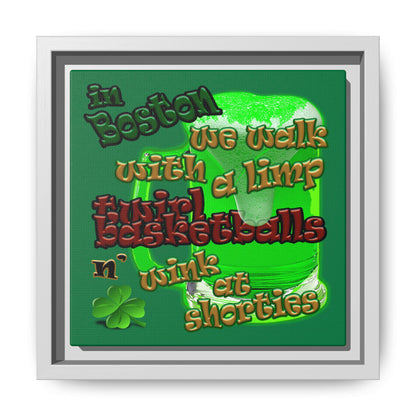 celtics logo - framed canvas art (dark green)