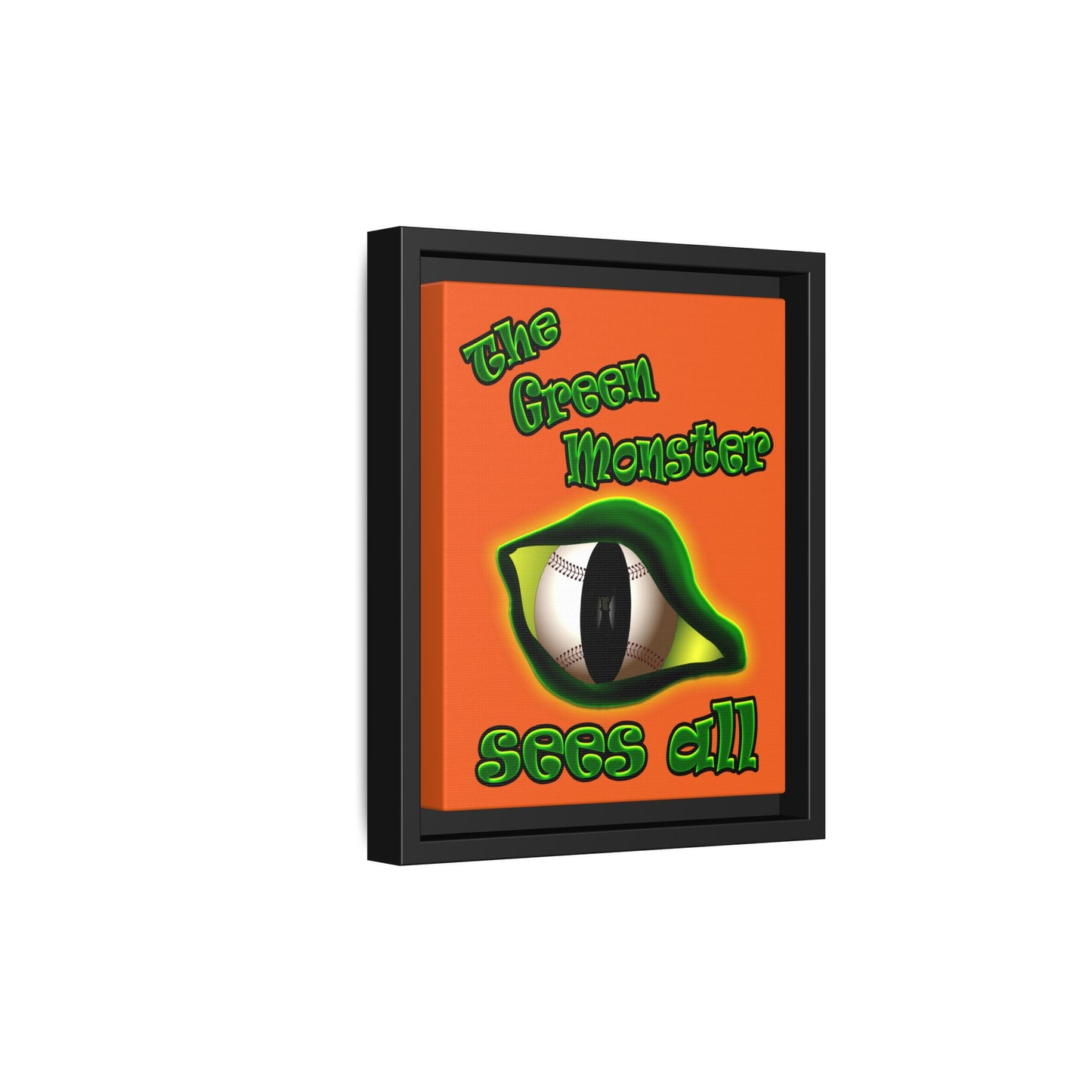 green monster - framed canvas art (orange)