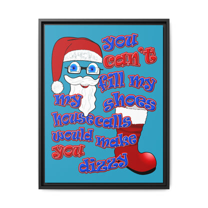 santa's shoes - framed canvas art (turquoise)