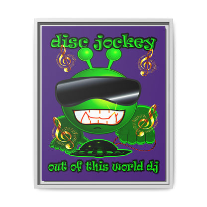 disc jockey - framed canvas art (purple)