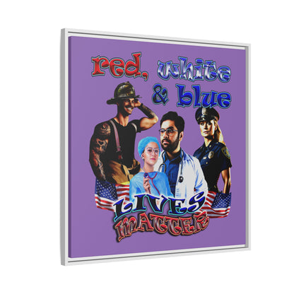 rw&b lives matter - framed canvas art (light purple)